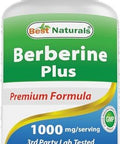 Best Naturals Berberine Plus 1000Mg Per Serving (Nongmo) 60 Capsules Contains Berberine Hcl 1000Mg Vitamin C 120Mg & Zinc Gluconate 30 Mg