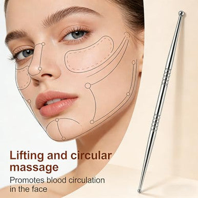 Feelfree Sport Facial Reflexology Tool Set Includes 6 Acupuncture Pen Heads For Ear & Facial Acupressure Points Multi-Size For Personalized Treatment