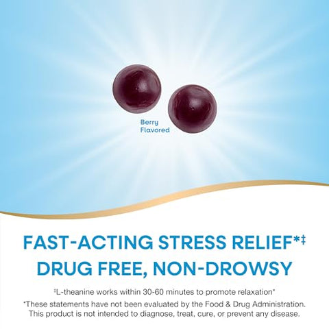 Nature'S Way Quick Calm Gummies L-Theanine For Relaxation Fast-Acting Stress Relief From L-Theanine Within 30-60 Minutes With Ashwagandha Vegetarian Mixed Berry Flavored 60 Gummies