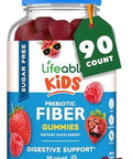 Lifeable Sugar Prebiotic Kids Fiber Gummies 4G Fiber For Kids Great Tasting Vegetarian Fiber Supplements For Kids For Digestive Health Fiber Gummies For Kids 90 Probiotics Gummies