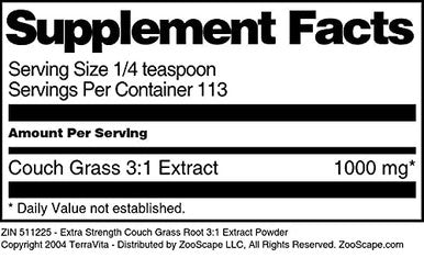 Terravita Extra Strength Couch Grass Root 3:1 Extract Powder (4 Oz, Zin: 511225) - 3 Pack
