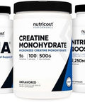 Nutricost Creatine 500 Grams Nitric Oxide 180 Capsules And Zma 180 Capsules Bundle