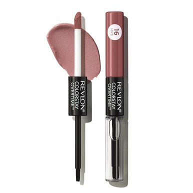 Revlon Liquid Lipstick With Clear Lip Gloss Colorstay Overtime Lipcolor Dual Ended With Vitamin E 320 Faithful Fawn 0.07 Fl Oz