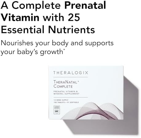 Theralogix Theranatal Complete Prenatal Vitamin Supplement 91Day Supply With Dha Vitamin D3 Folate Iodine Choline Iron Vitamin B6 & More Nsf 182 Tablets & 91 Softgels