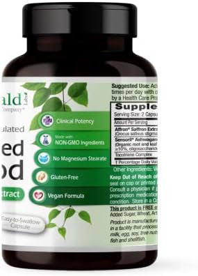Emerald Labs Elevated Mood - Stress Management Supplement With Sensoril Ashwagandha Extract & Affron Saffron Extract - 60 Vegetable Capsules (30-Day Supply)