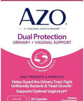 Azo Dual Protection Urinary + Vaginal Support Prebiotics And Probiotics For Women Starts Working Within 24 Hours Nongmo 30 Count