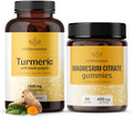 Herbamama Turmeric And Magnesium Kit - Bundle Of 1500Mg Turmeric Curcumin Capsules & Magnesium Citrate Gummies - Vegan Non Gmo - 2 Pack