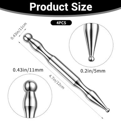 Matwsec Acupuncture Pen Stainless Steel Acupressure Pen Reflexology Massage Tool For Body Face 8 Sized Headed Acupuncture Needles Manual Deep Tissue Tool Body Point Probe Pens For Full Body Relaxing 4 Pcs