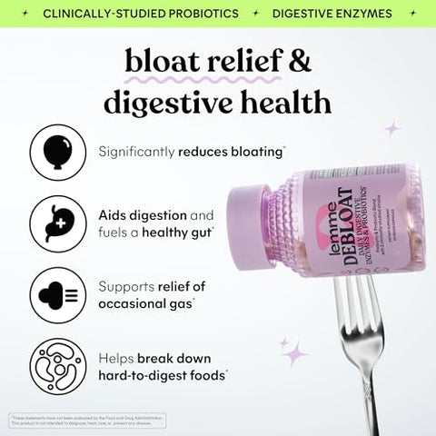 Lemme Debloat And Smooth Bundle - Prebiotic Probiotic & Digestive Enzyme Capsules For Bloating & Gas Relief Reduce Cellulite Plump Skin Smooth Cellulite
