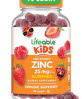 Lifeable Zinc for Kids 25mg Great Tasting Natural Flavored Zinc Gummies Gluten Free Vegetarian Non GMO Zinc Supplements Kids Zinc for Immune Support 90 Gummies