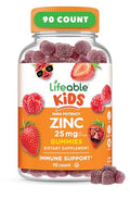 Lifeable Zinc for Kids 25mg Great Tasting Natural Flavored Zinc Gummies Gluten Free Vegetarian Non GMO Zinc Supplements Kids Zinc for Immune Support 90 Gummies