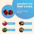 Akasha Superfoods Grow Hair & Beauty Gummies Supplement With Zinc Vitamin E 60 Count