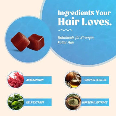 Akasha Superfoods Grow Hair & Beauty Gummies Supplement With Zinc Vitamin E 60 Count