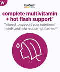 Centrum Complete Multivitamin Supplement + Hot Flash Support Menopause Support Tablets with Clinically Studied geniVida 30 Count