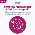 Centrum Complete Multivitamin Supplement + Hot Flash Support Menopause Support Tablets with Clinically Studied geniVida 30 Count