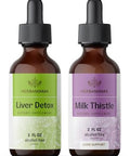 Herbamama Liver Support And Milk Thistle Kit - Bundle Of Liver Support Complex & Milk Thistle Extract Drops 2 Fl Oz - Vegan Non Gmo Sugar & Alcohol- - 2 Pack