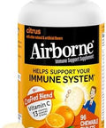 Airborne 1000Mg Chewable Tablets With Zinc, Immune Support Supplement With Powerful Antioxidants Vitamins A C & E - 96 Tablets, Citrus Flavor