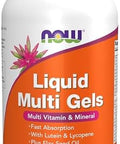 Now Foods Supplements Liquid Multi Gels With Lutein And Lycopene Plus Flax Seed Oil 60 Softgels
