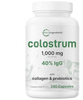 Micro Ingredients Bovine Colostrum 1000 Mg Per Serving 240 Capsules 40 Igg With Collagen & Probiotics Colostrum Supplement With 10 Probiotic Strains Non-Gmo Gluten Free
