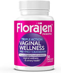 Florajen Womenâ€™S Triple-Action Probiotic - Prebiotic + Probiotic + Cranberry For Vaginal Digestive & Immune Support - Fast-Acting - Clinically-Studied - Gluten- & Vegan - 30-Count