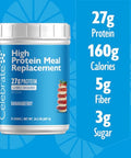 Celebrate Vitamins High Protein Meal Replacement Shake, 27 G Protein Powder, 5 G Of Fiber, For Post-Bariatric Surgery Patients, Bananaberry, 15 Servings