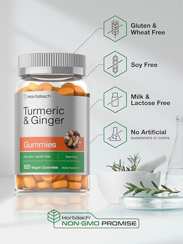 Horbaach Turmeric And Ginger Gummies 120 Count