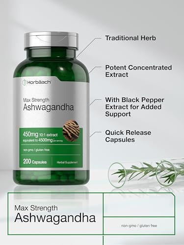 Horbaach Ashwagandha Supplement For Women And Men 200 Capsules