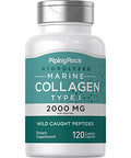Piping Rock Marine Collagen Peptides Pills 2000Mg 120 Caplets Wild Caught Type 1 Supplement For Women And Men Non-Gmo Gluten Free