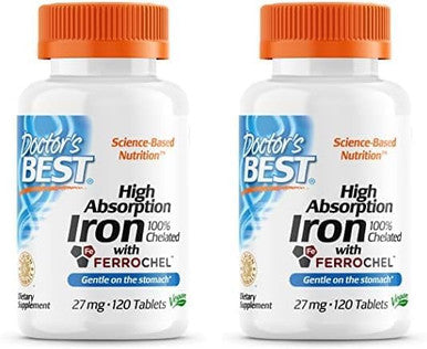 Doctor'S Best High Absorption Iron Tablet With Ferrochel Gentle On The Stomach Immune Health Blood Health 27 Mg