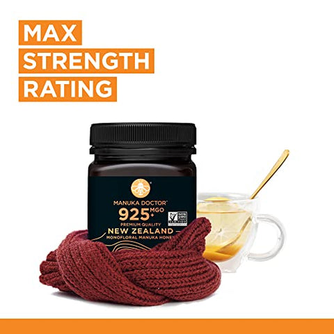 MANUKA DOCTOR - MGO 925+ and MGO 525+ Manuka Honey Monofloral Value Bundle, 100% Pure New Zealand Honey. Certified. Guaranteed. RAW. Non-GMO, 2 x 8.75oz Pots