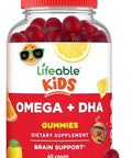 Lifeable Omega 3 For Kids Gummies With Vegan Dha Supplement Kids Omega 3 Fish Oil Alternative From Plant Based Flaxseed Oil Great Tasting Supplement 60 Gummies