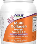 Now Foods Supplements Multi Collagen Protein Types I Ii & Iii Powder Bone Joint And Skin Health 16 Oz (454 G)