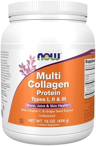 Now Foods Supplements Multi Collagen Protein Types I Ii & Iii Powder Bone Joint And Skin Health 16 Oz (454 G)