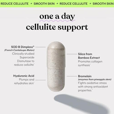 Lemme Smooth Anti Cellulite Capsules For Women Smooth Legs & Thighs Reduce Cellulite & Crepey Skin W/Clinically Studied Sod & Silica (1 Month Supply 30 Ct)