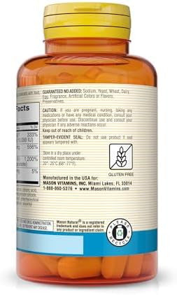 Mason Natural Vitamin E C & A (Beta Carotene) High Potency Antioxidant Formula To Fight Radicals And Support Overall Health 60 Tablets