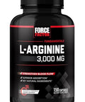 Force Factor Larginine Nitric Oxide Supplement With Bioperine To Help Build Muscle And Support Stronger Blood Flow Circulation Nutrient Delivery And Pumps Larginine 3000Mg 3G 150 Capsules