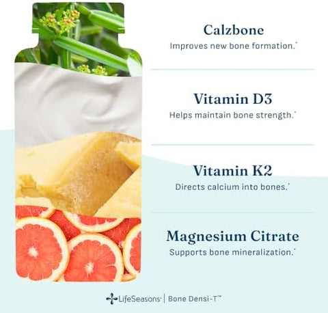LifeSeasons Bone DensiT Osteo and Calcium Support Bone Mineral Density Pliability and Healing Skeletal Strength and Tissue Production Calcium Magnesium and Vitamin D 120 Capsules