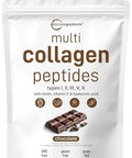 Micro Ingredients Multi Collagen Peptides Powder 2Lb Type I Ii Iii V X Biotin Vitamin C & Hyaluronic Acid Chocolate Flavor Supports Hair Skin & Joint Health Keto Non-Gmo