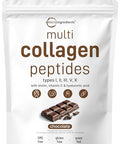 Micro Ingredients Multi Collagen Peptides Powder 2Lb Type I Ii Iii V X Biotin Vitamin C & Hyaluronic Acid Chocolate Flavor Supports Hair Skin & Joint Health Keto Non-Gmo