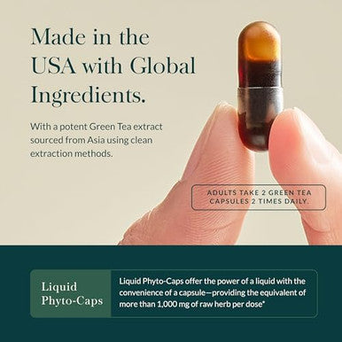 Gaia Herbs Green Tea Helps Maintain Healthy Weight And Energy Levels With Organic Green Tea Leaf And Extract 60 Vegan Liquid Phytocapsules (15Day Supply)