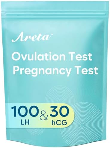 Areta Ovulation & Pregnancy Test Strips: 30 Ovulation Strips & 10 Pregnancy Tests Combo Kit Accurate Athome Fertility Tracker Highly Sensitive Early Pregnancy Detection 30 Lh + 10 Hcg