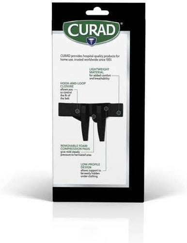 Curad Hernia Belt with Compression Pads Black Medium
