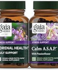 Gaia Herbs Calm Kit Adrenal Health Daily Support Calm A.S.A.P. Ashwagandha Gummies Golden Milk