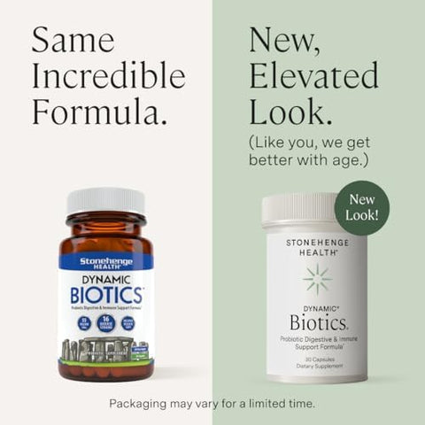 Stonehenge Health Probiotics 55 Billion Cfu 16 Strains Prebiotic Synbiotics Dynamic Biotics Lactobacillus Acidophilus Delayed Release Shelf Stable Nongmo Gluten Veggie Capsule