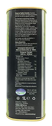 Terra Creta Extra Virgin Olive Oil 1lt Metal Tin