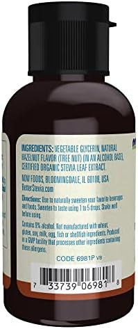Now Foods Betterstevia Hazelnut Zerocalorie Liquid Sweetener Keto Friendly Suitable For Diabetics No Erythritol 2Ounce
