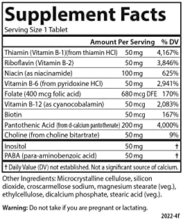 Carlson B Compleet 50 Balanced Vitamin B Complex Energy Production Cellular Support and Optimal Wellness 250 Tablets