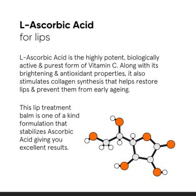 Minimalist Lip Lightening & Brightening Lip Balm | L-Ascorbic Acid 8% With Vitamin E Radianskin & Glycerine | For Women & Men | 0.42 Oz / 12 Gm