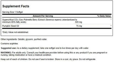 Swanson Saw Palmetto 320 Milligrams 60 Sgels