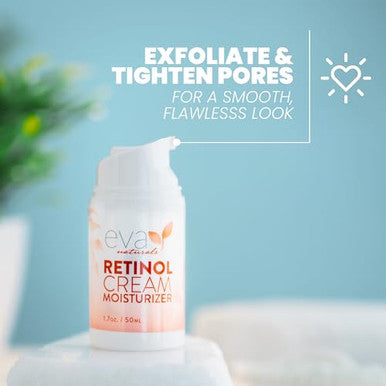 Eva Naturals Antiaging Retinol Cream Day & Night Moisturizer With Hyaluronic Acid & Vitamin E Reduces Fine Lines & Dark Spots (2 Oz)